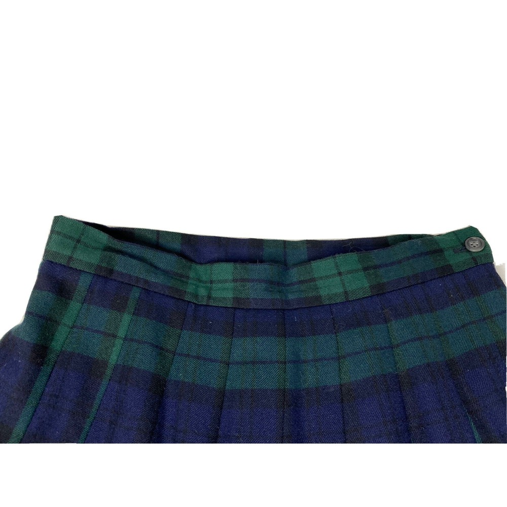 LL Bean Wool Plaid Skirt Womens 10 Petite Academia Pleated Classic Preppy - Picture 4 of 12